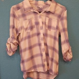 NWT,PLAID LIGHTWEIGHT SHIRT WITH SEQUIN BACK